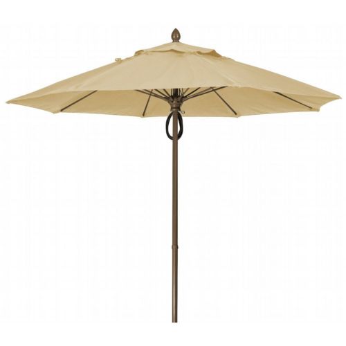 FiberBuilt 9ft Octagon Antique Beige Market Umbrella with Champagne Bronze Frame FB9MPPCB-8600