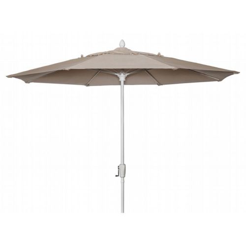 FiberBuilt 9ft Octagon Antique Beige Market Umbrella with White Frame FB9MCRW-8600