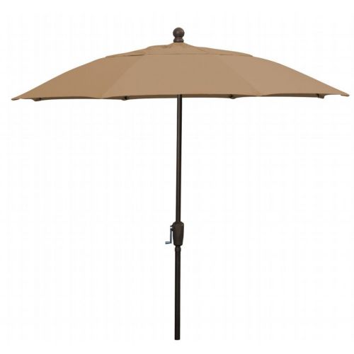 FiberBuilt 9ft Octagon Beige Patio Umbrella with Champagne Bronze Frame FB9HCRCB-BEIGE