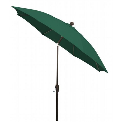 FiberBuilt 9ft Octagon Forest Green Patio Tilt Umbrella with Champagne Bronze Frame FB9HCRCB-T-FOREST-GREEN
