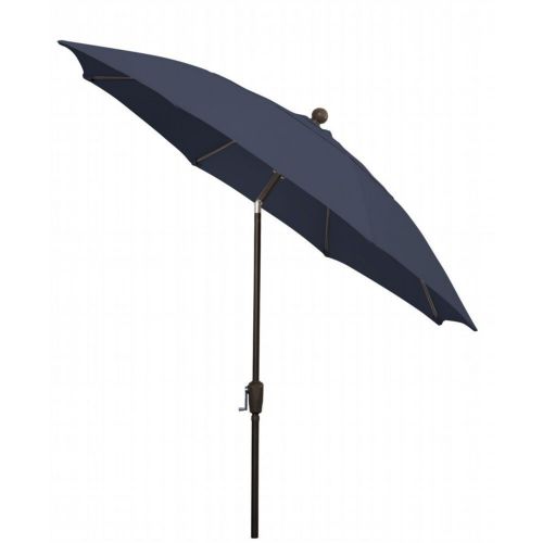 FiberBuilt 9ft Octagon Navy Blue Patio Tilt Umbrella with Champagne Bronze Frame FB9HCRCB-T-NAVY-BLUE