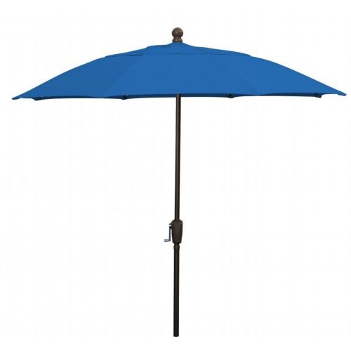 FiberBuilt 9ft Octagon Pacific Blue Patio Umbrella with Champagne Bronze Frame FB9HCRCB-PACIFIC-BLUE