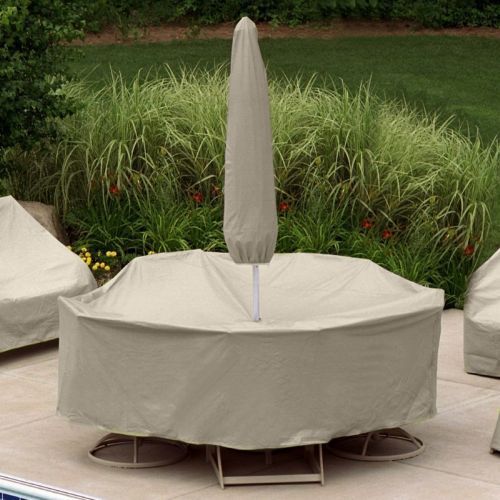 60" to 66" Tables 6 Chairs Patio Set Cover w/Umbrella Hole PC1157-TN