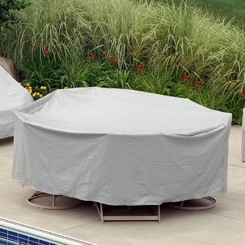 60" Round Table 6 HB/ST Chairs Patio Furniture Cover - Gray PC1349-GR