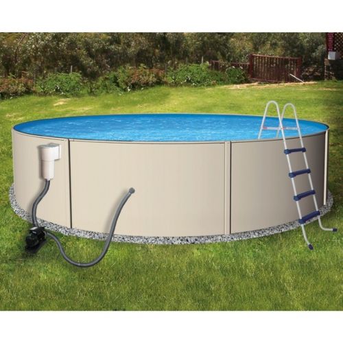 Blue Lagoon Steel Above Ground Pool Complete Package 18 Ft. Round 52 inch Deep NB1065