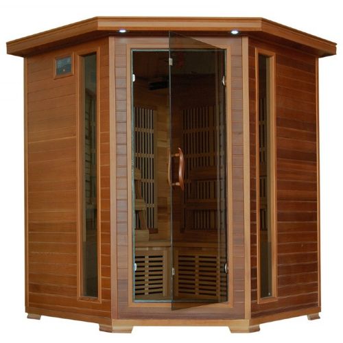 Cedar Whistler 4 Person FAR Infrared Corner Sauna with Carbon Heaters SA1320