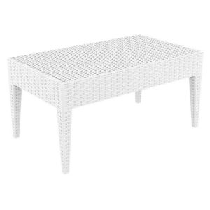 Miami Wickerlook Resin Patio Coffee Table White 36 inch ISP855-WH
