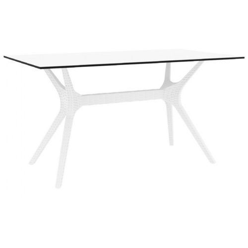 Ibiza Rectangle Outdoor Dining Table 55 inch White ISP864-WH