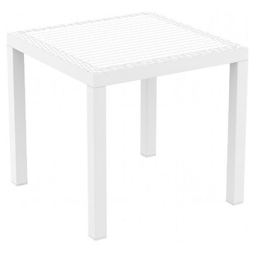 Orlando Wickerlook Resin Square Patio Dining Table White 31 inch. ISP875-WH