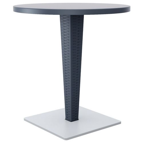 Riva Wickerlook Resin Round Patio Dining Table Gray 28 inch. ISP882-DG