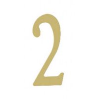 Special Lite 3" Brass Self Adhesive Address Number. Number: 2 BR3-2