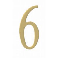 Special Lite 3" Brass Self Adhesive Address Number. Number: 6 BR3-6