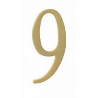 Special Lite 3" Brass Self Adhesive Address Number. Number: 9 BR3-9
