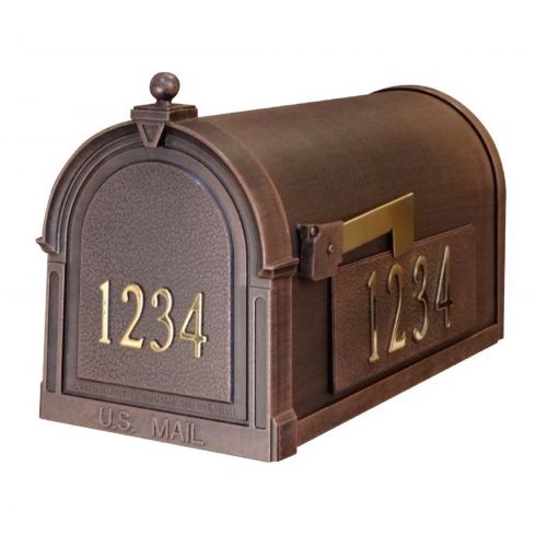 Special Lite SCB-1015-DX-CP Berkshire Curbside Mailbox with Front and Side Numbers SCB-1015-DX-CP