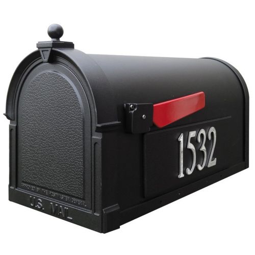 Special Lite SCB-1015-MP-BLK Berkshire Curbside Mailbox with Side Numbers SCB-1015-MP-BLK