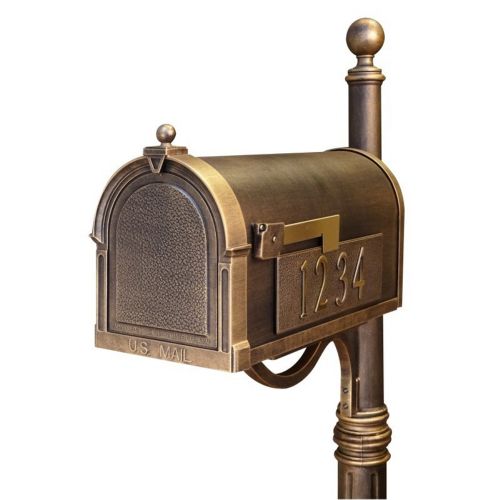 Special Lite SCB-1015-MP-BRZ Berkshire Curbside Mailbox with Side Numbers SCB-1015-MP-BRZ