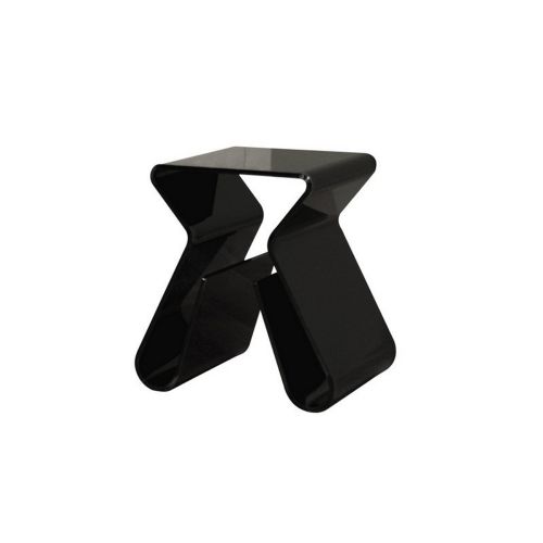 Black Acrylic End Table with Magazine Rack BX-FAY-8196-BLACK