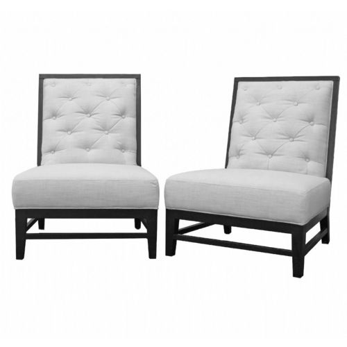 Bristol Tufted Modern Club Lounge Chair Gray Linen BX-2363-C279