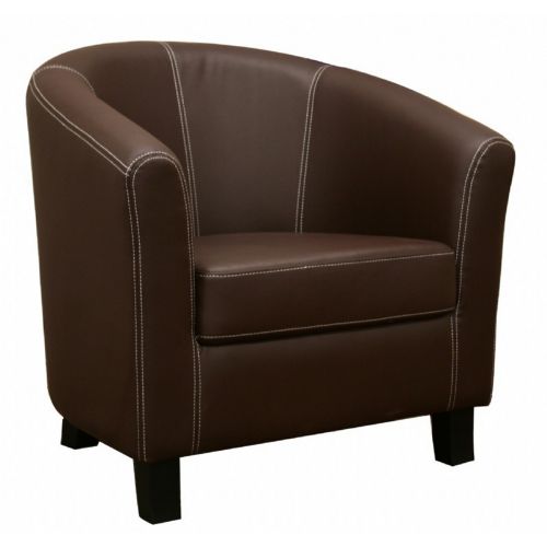 Elijah Dark Brown Faux Leather Modern Club Chair BX-J-018-DB
