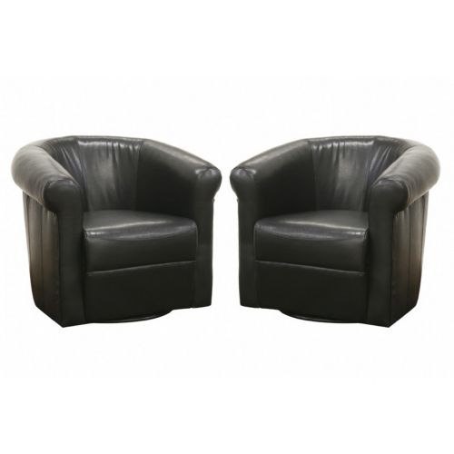 Julian Faux Leather Club Chair with 360 Degree Swivel BX-A-282-BLACK-BROWN