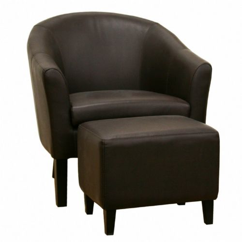 Koala Dark Brown Leather Club Chair & Ottoman BX-A-72-206