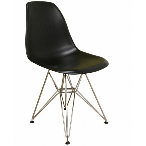 Modern Plastic Black Side Chair with Steel Legs BX-DC-231-BLACK
