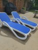 Customer Photo #3 - Adjustable Alpha Sling Chaise Lounge with Arms - White Blue NR-40416-00-112