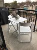 Customer Photo #1 - Dream Folding Outdoor Bistro Set with White Table and 2 Black Chairs ISP0791S-BLA-WHI