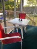Customer Photo #2 - Sunrise Resin Rectangle Outdoor Dining Table 55 inch Cafe Latte ISP182-TEA