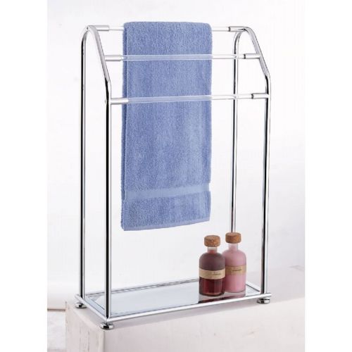 Organize it All Acrylic 3 Bar Towel Rack with Bottom Shelf 62443