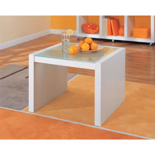 Organize it All Coffee Table with Glass Top White 39411