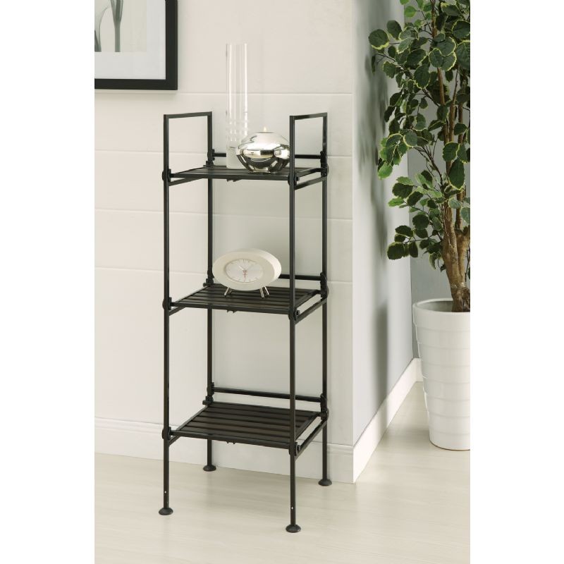 Organize it All Resin 3 Tier Square Shelf Espresso 97213 CozyDays