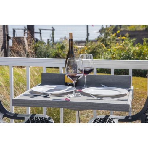 Bistro Balcony Rail Table BBDT24LW-BWH