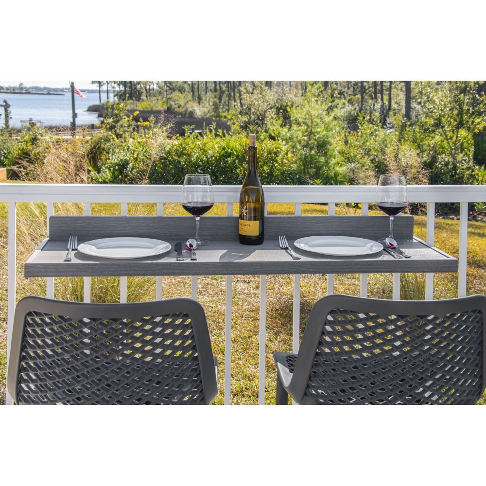 RailRunner Largo Plus 47 Balcony Rail Table BLPDT47LWBWH CozyDays