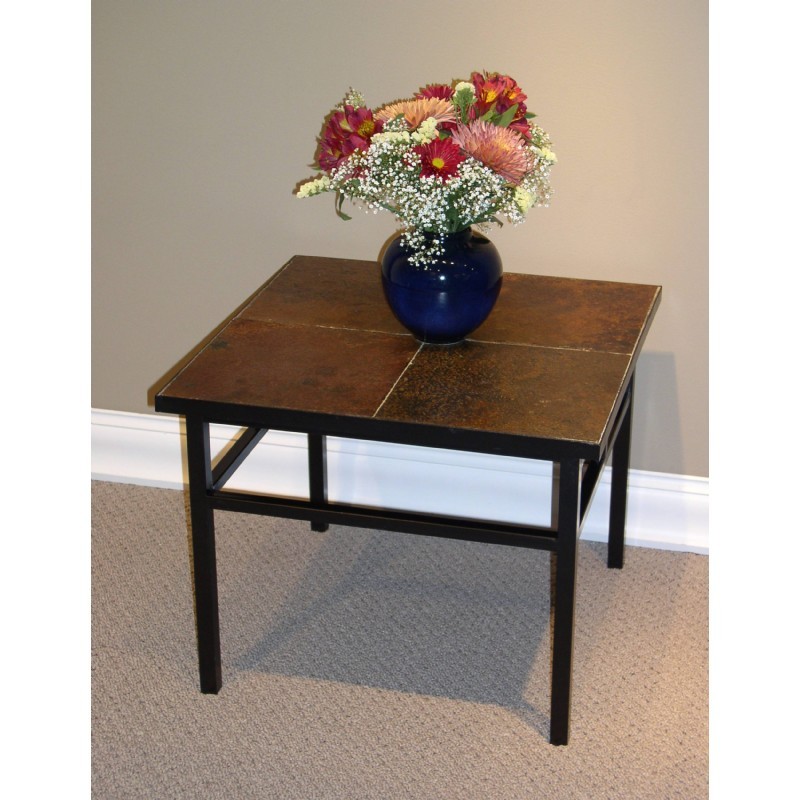 4D Concepts Metal Slate End Table with Slate Top 4DC601624 CozyDays