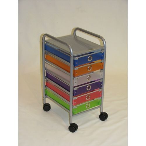 4D Concepts 6 Drawer Rolling Storage - Multi color drawers 4DC-363016