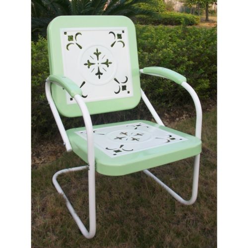 4D Concepts Metal Chair Retro - Lime and White Metal 4DC-71340