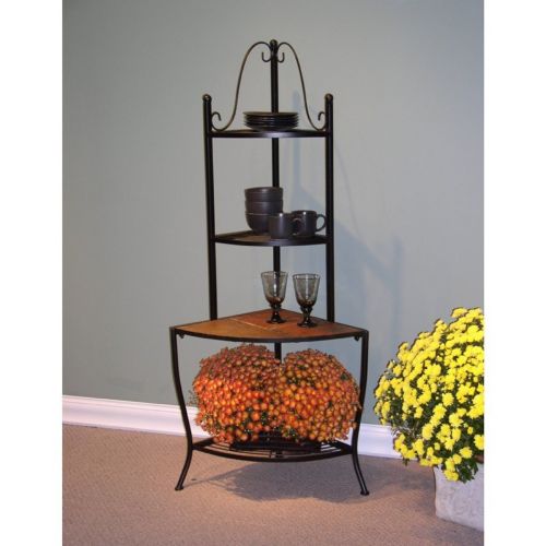 4D Concepts Metal Slate Corner Bakers Rack with Slate Top 4DC-601617