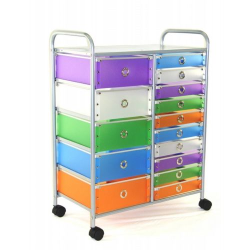 4D Concepts Multi Color Drawers 15 Drawer Rolling Storage 5 Large Drawers 4DC-363024