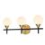 Aeneas 17" 3-Light Indoor Matte Black and Brass Finish Wall Sconce 3003-3W #4