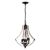 Fabiola 15" 4-Light Indoor Matte Black and Faux Wood Grain Finish Chandelier 6006-4C #3