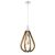 Flann 14" 3-Light Indoor Silver and Faux Wood Grain Finish Pendant IMP808A-3 #3