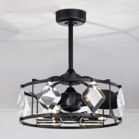 Dakota 24.8" 6-Light Indoor Matte Black Finish Ceiling Fan DL01P04MB