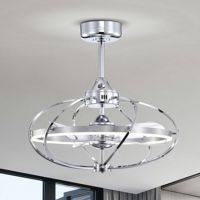 Elisabeta 24" 1-Light Indoor Chrome Finish Ceiling Fan DL02P06CH