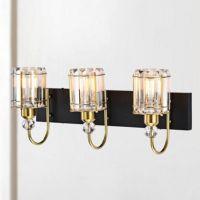 Gambit 22" 3-Light Indoor Matte Black and Brass Finish Wall Sconce 3001-3W