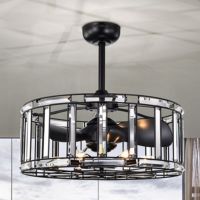 Livia 25" 6-Light Indoor Matte Black Finish Ceiling Fan DW01W49MB