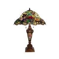 Tiffany Style Kristine Table Lamp With Painted Base 2115-BB553