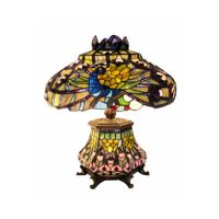 Tiffany-style Peacock Lantern Table Lamp 2954-LSH