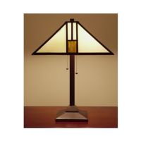 Tiffany-style White Mission-style Table Lamp T18M111