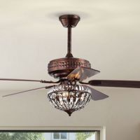 Violette 52" 3-Light Indoor Antique Copper Finish Ceiling Fan AY10Y10AC